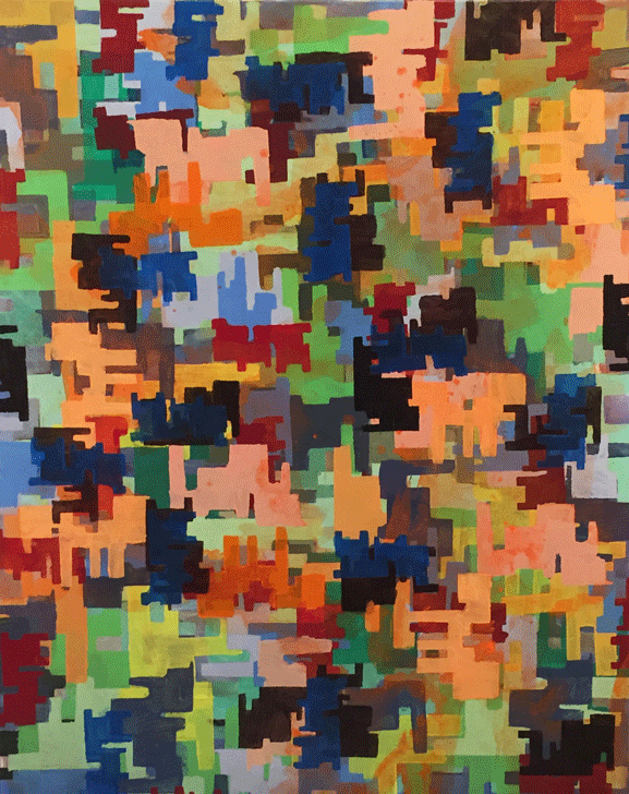 contemporary painting by David Davron - Squibbling - 2015